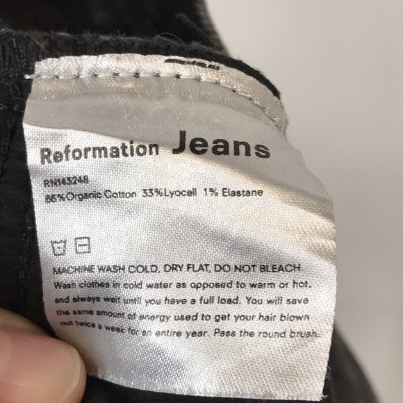 Reformation High Rise Black Erie Wash Women's Size 28 Bootcut Denim Jeans - Picture 10 of 12